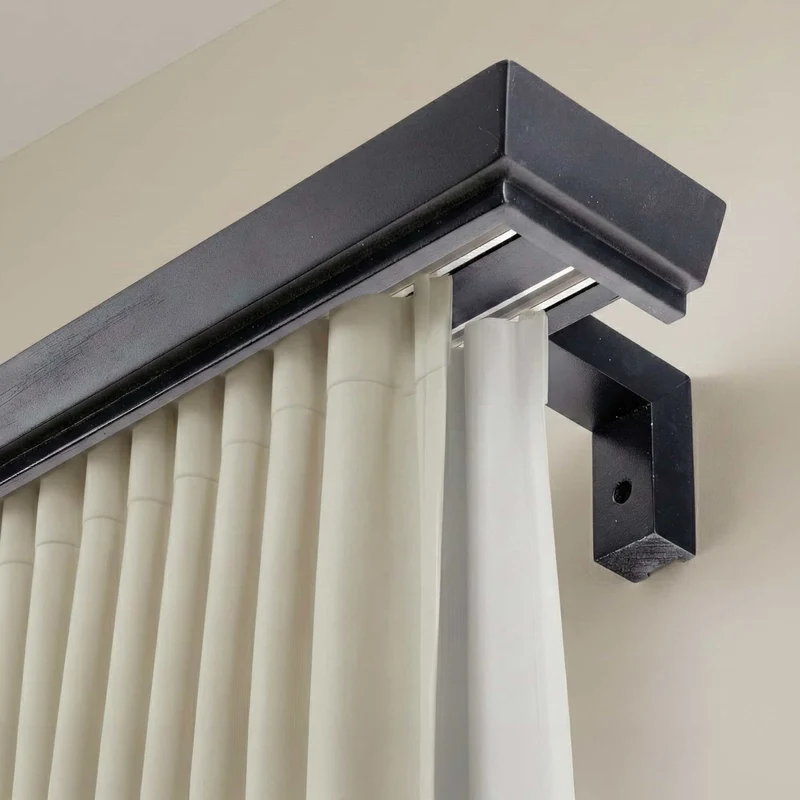 Conic Wooden Curtain Track System with Decorative Valance