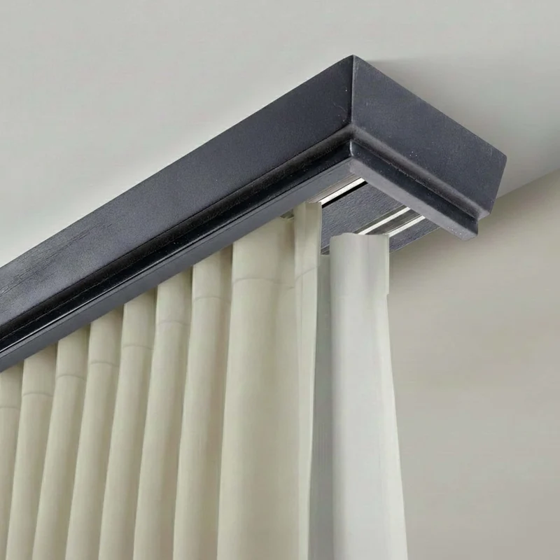 Conic Wooden Curtain Track System with Decorative Valance