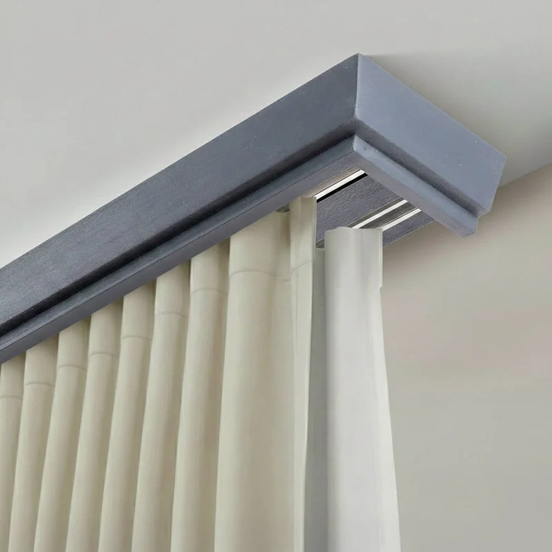 Conic Wooden Curtain Track System with Decorative Valance