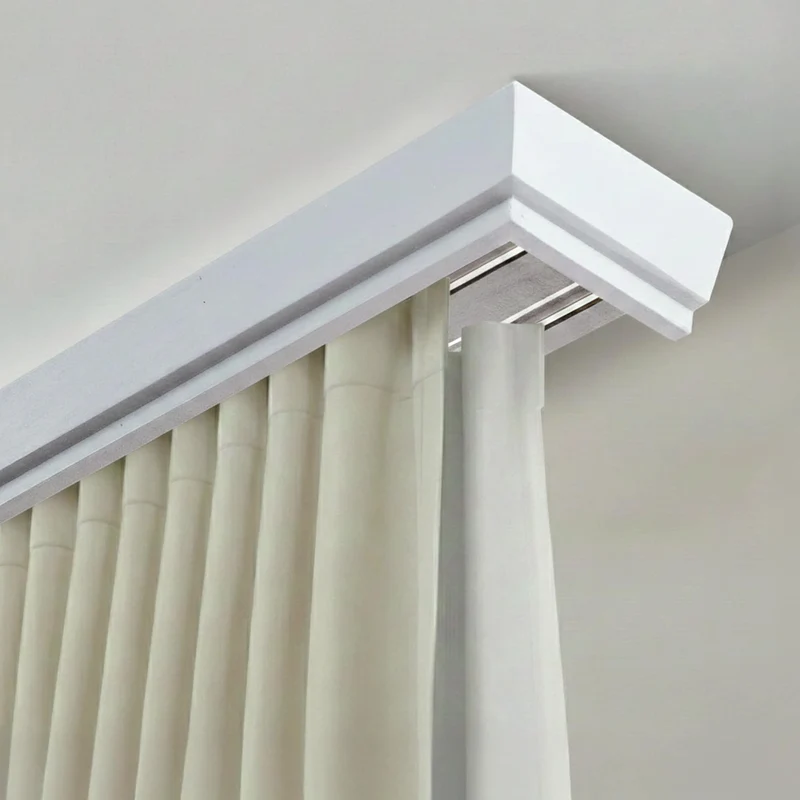 Conic Wooden Curtain Track System with Decorative Valance