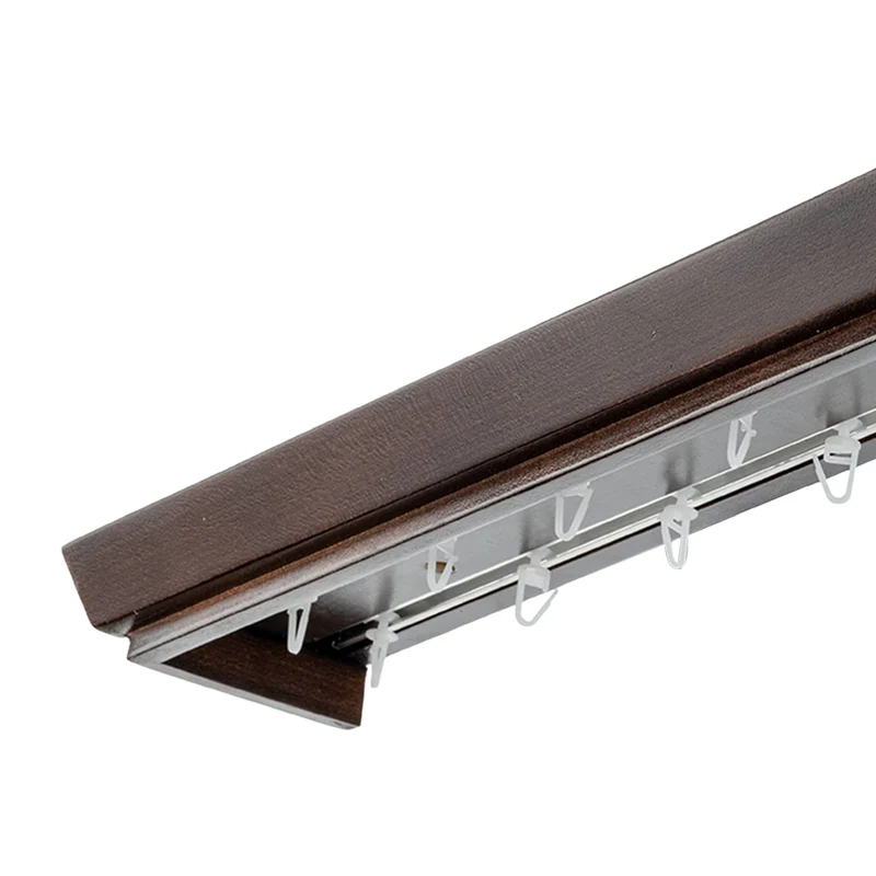Conic Wooden Curtain Track System with Decorative Valance