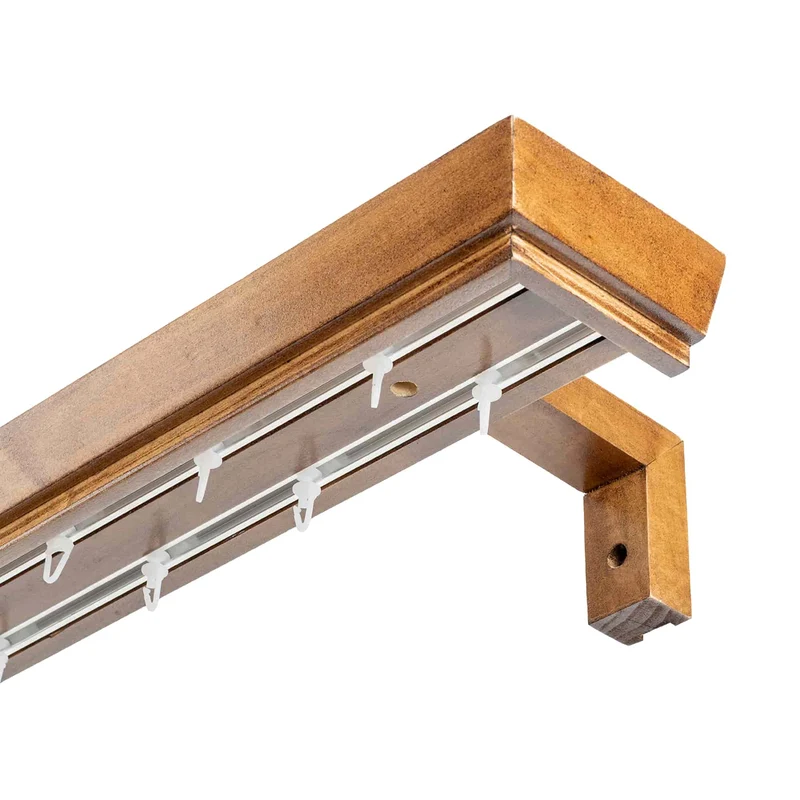 Conic Wooden Curtain Track System with Decorative Valance