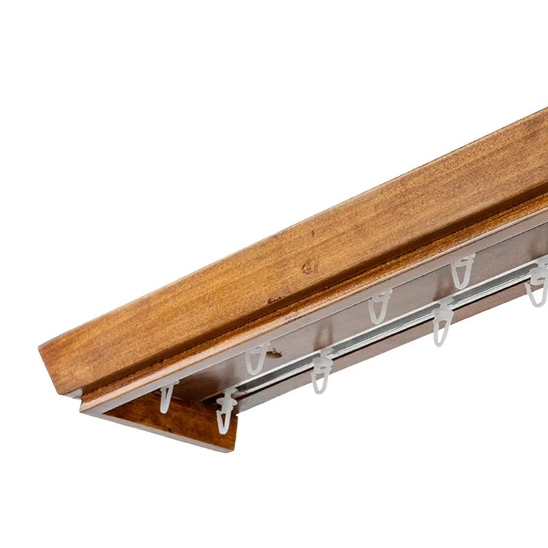 Conic Wooden Curtain Track System with Decorative Valance