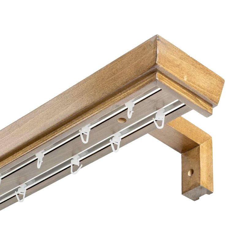 Conic Wooden Curtain Track System with Decorative Valance