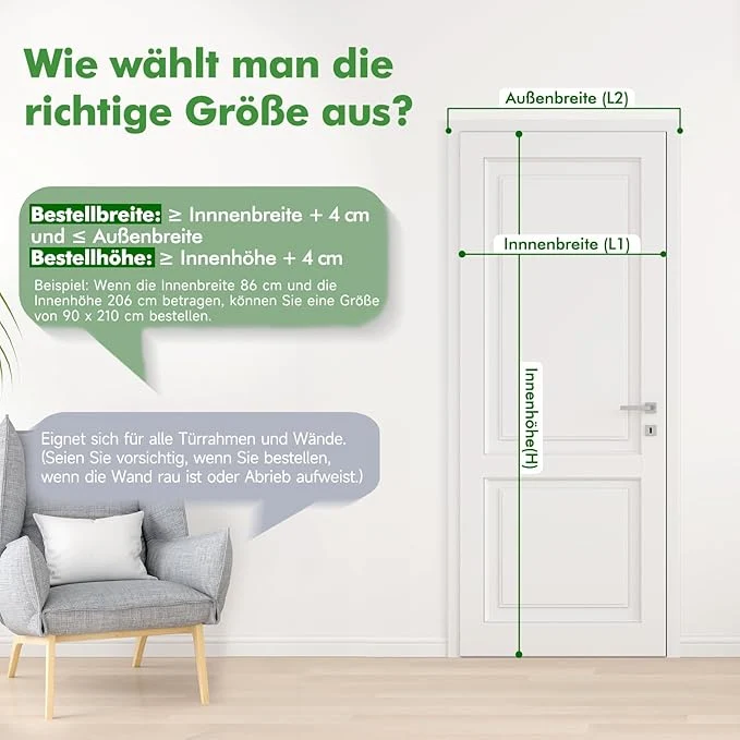 Sekey Magnet Fliegengitter für Balkontür – Selbstklebender Insektenschutz ohne Bohren, zuschneidbar & vielseitig einsetzbar (Schwarz)
