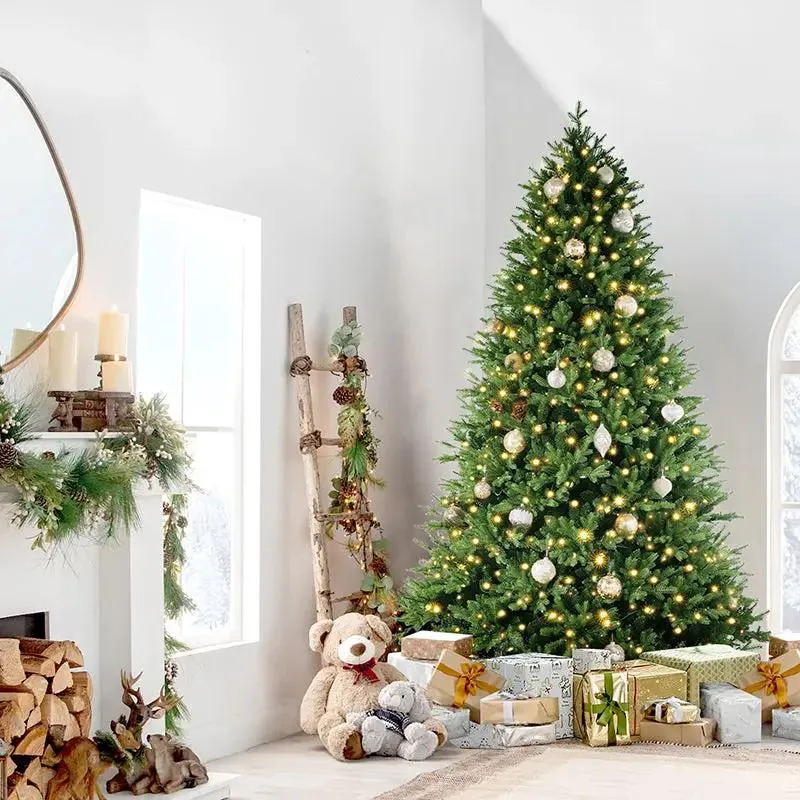 Salcar 180/210cmKünstlicher Weihnachtsbaum, Edeltanne, mit 450/650 LEDs und 1150/1486 PE-Zweigen und 472/728 PVC-Zweigen