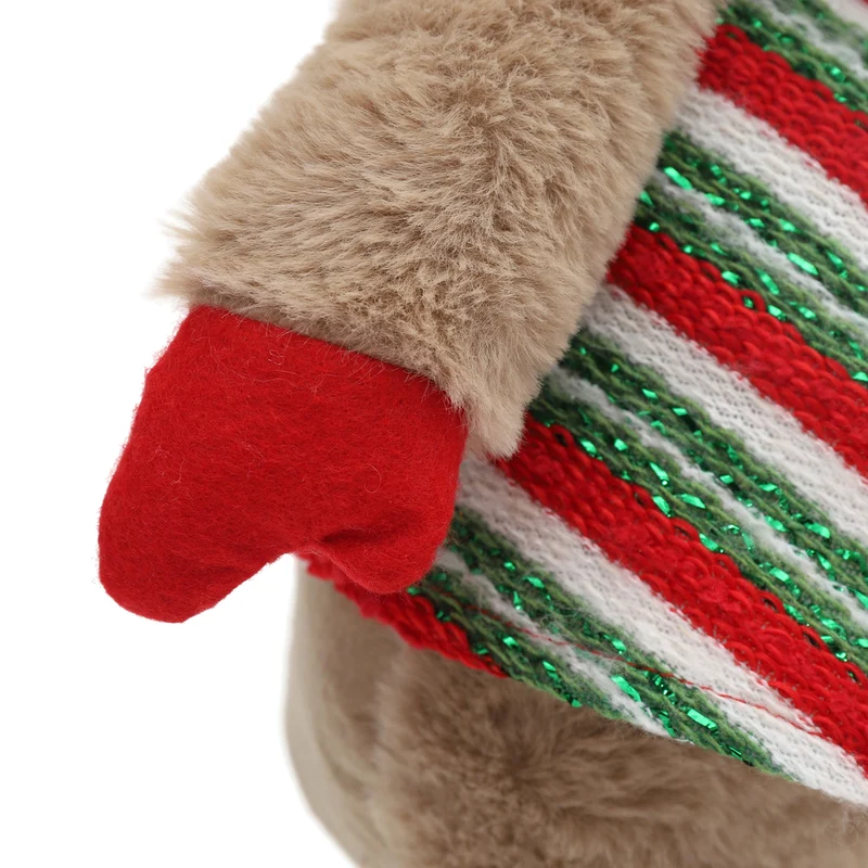 Salcar Weihnachtsfigur Plüsch-Bär 55–70 cm – Stehende Weihnachtsdeko mit verstellbaren Teleskopbeinen, Weicher Plüschbär für Kamin, Fensterbank & Wohnzimmer