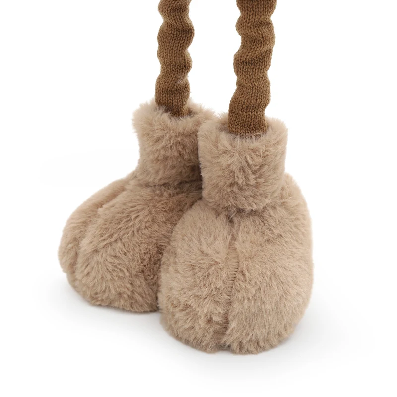 Salcar Weihnachtsfigur Plüsch-Bär 55–70 cm – Stehende Weihnachtsdeko mit verstellbaren Teleskopbeinen, Weicher Plüschbär für Kamin, Fensterbank & Wohnzimmer