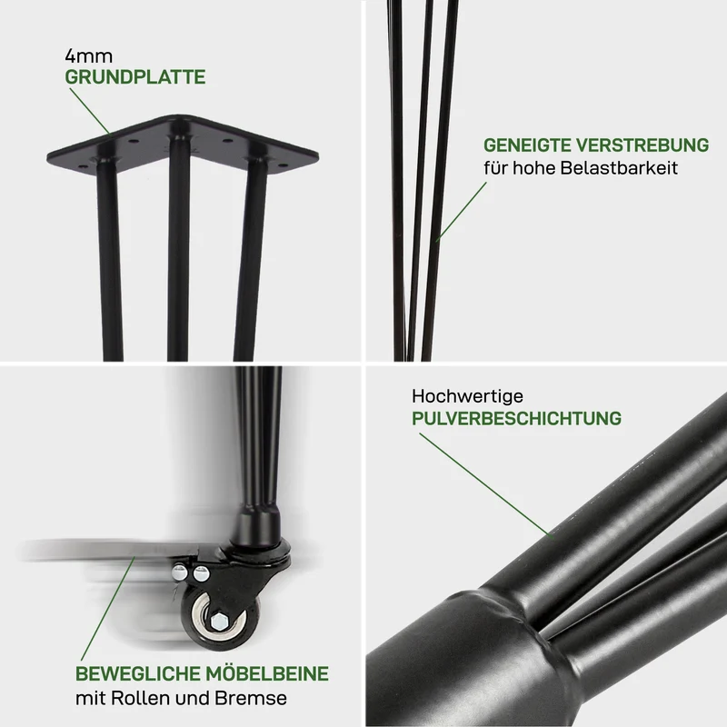 4er Set HAIRPIN Legs ’n’ Roll