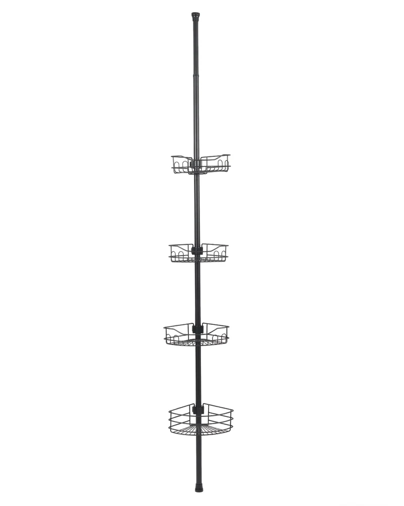Sekey Duschregal Ohne Bohren – Höhenverstellbares Teleskop-Duschregal 79–315 cm mit Klicksystem, Rostfrei & Eck-Design, Stabiles Badezimmer-Organizer