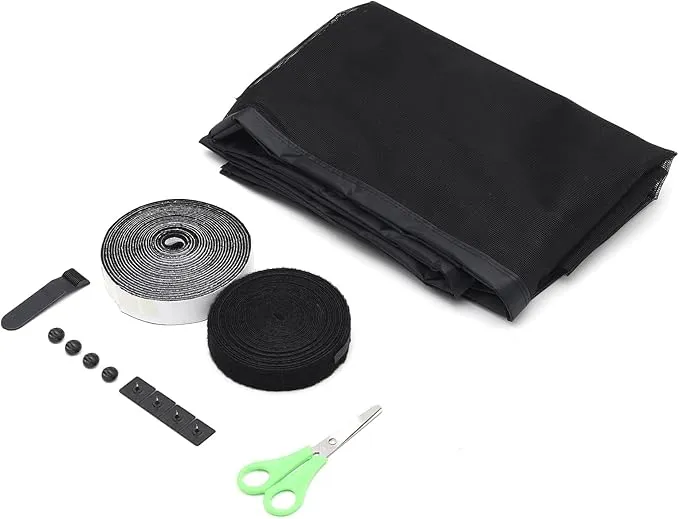 Sekey Magnet Fliegengitter für Balkontüren – Zuschneidbar & selbstklebend, ohne Bohren (bis 155x245 cm, Schwarz)