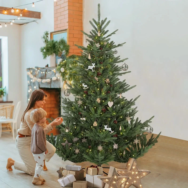 Salcar 180/210cmKünstlicher Weihnachtsbaum, Edeltanne, mit 1204/1609 PE-Zweigen und 398/658 PVC-Zweigen