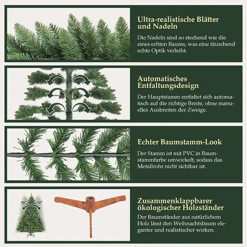 Salcar 120cm/150cm/180cm/210cm Künstlicher Weihnachtsbaum, Korea-Tanne, mit 730/1066 PVC-Nadeln