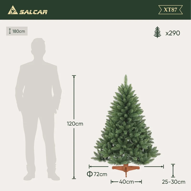 Salcar 120cm/150cm/180cm/210cm Künstlicher Weihnachtsbaum, Korea-Tanne, mit 730/1066 PVC-Nadeln
