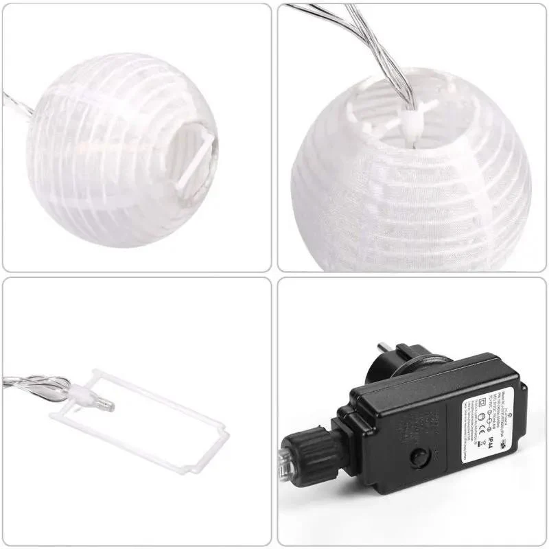 Salcar 3m/5m/10m/15m/20m LED Laternen-Lichterkette, 10/20/40/50/80 LEDs, 31V GS-zertifizierte Stromversorgung