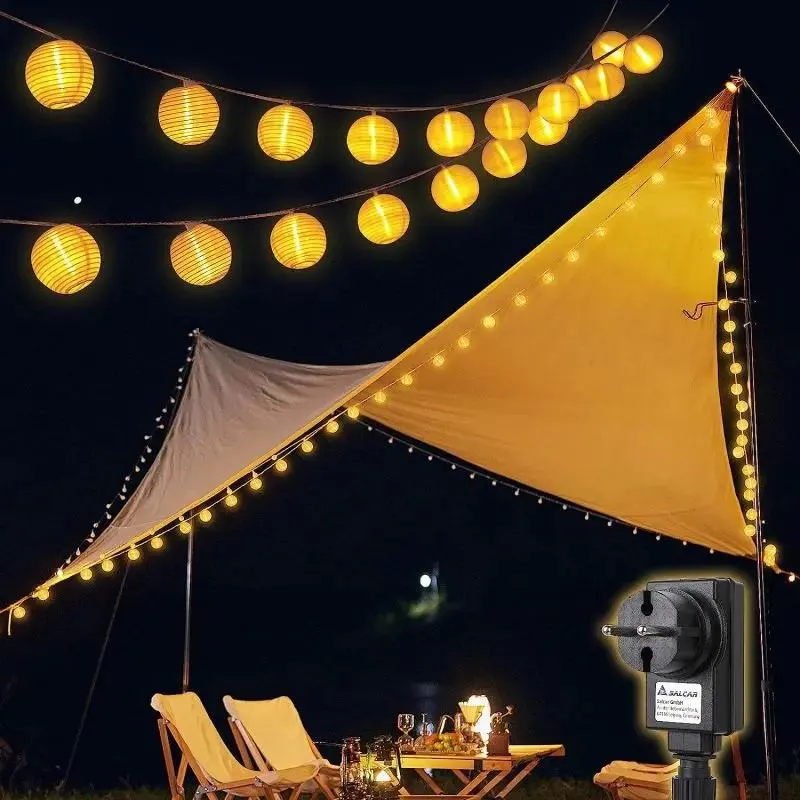 Salcar 3m/5m/10m/15m/20m LED Laternen-Lichterkette, 10/20/40/50/80 LEDs, 31V GS-zertifizierte Stromversorgung