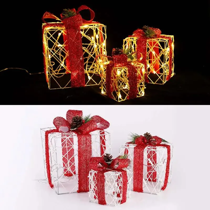 Salcar 3er Set LED Geschenkbox Lichter