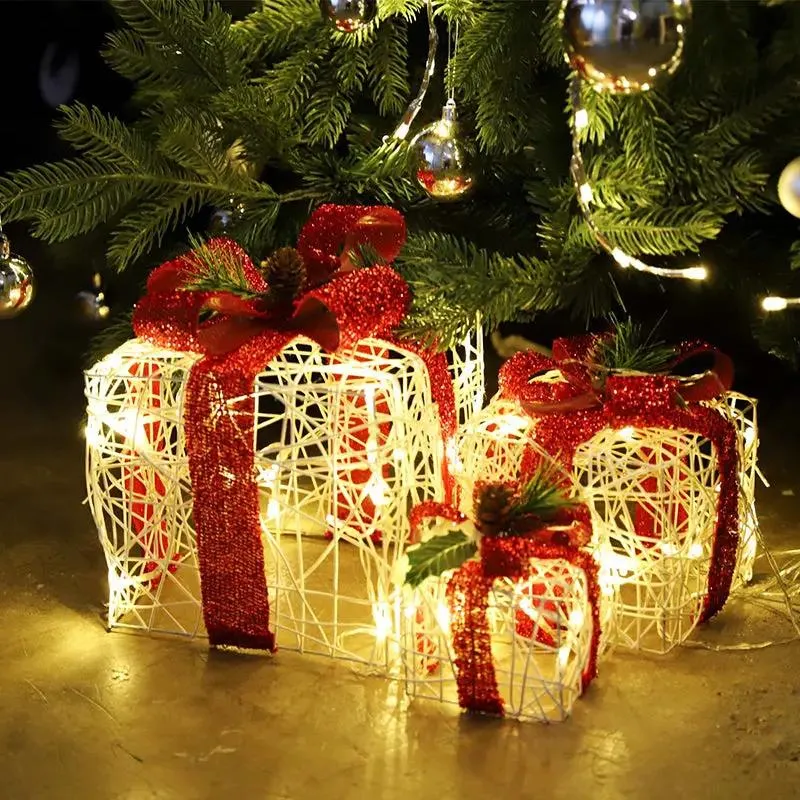 Salcar 3er Set LED Geschenkbox Lichter