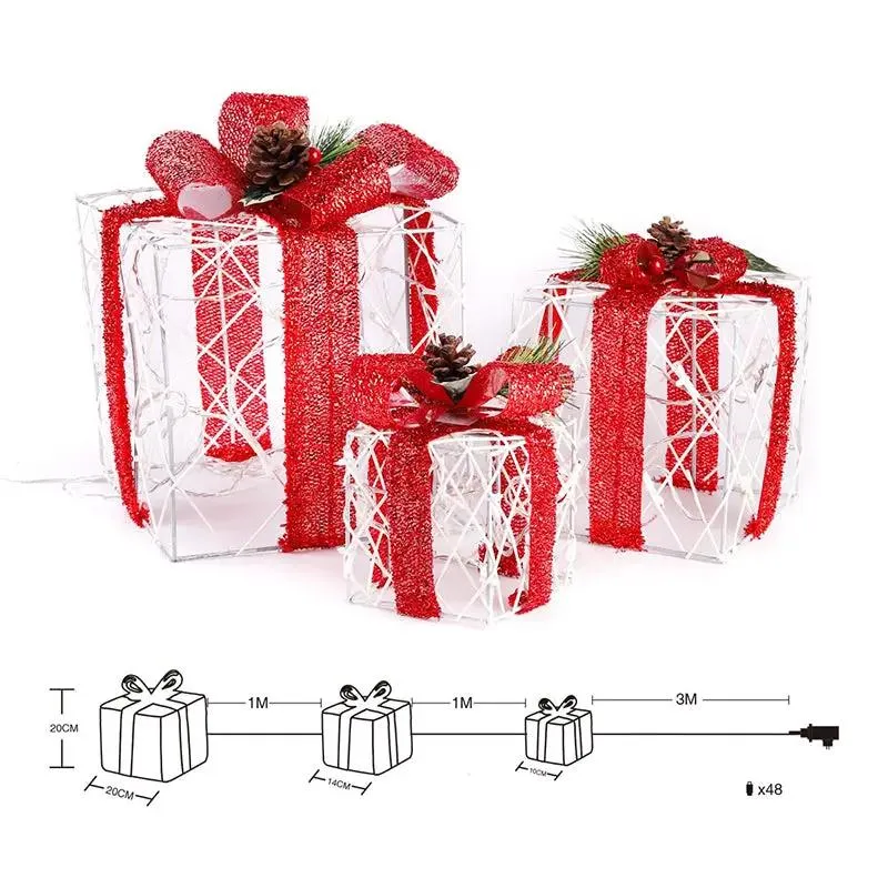 Salcar 3er Set LED Geschenkbox Lichter