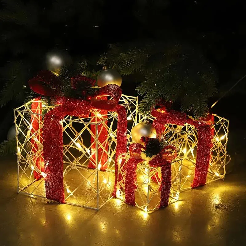 Salcar 3er Set LED Geschenkbox Lichter