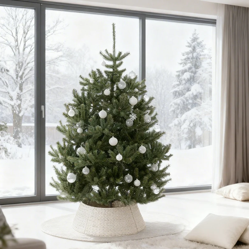 Salcar Künstlicher Weihnachtsbaum Nordmanntanne – Ultra-realistisch, 180 cm / 210 cm mit 1118 / 1512 Spitzen, Dicht & Robus, Für Innen- & Außenbereich