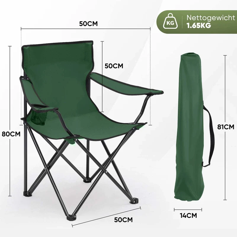 Sunula faltbarer Campingstuhl, ultraleicht, 1,65 kg, mit Getränkehalter, Tragetasche, kompakt klappbar, ideal für Camping, Garten und Ausflüge