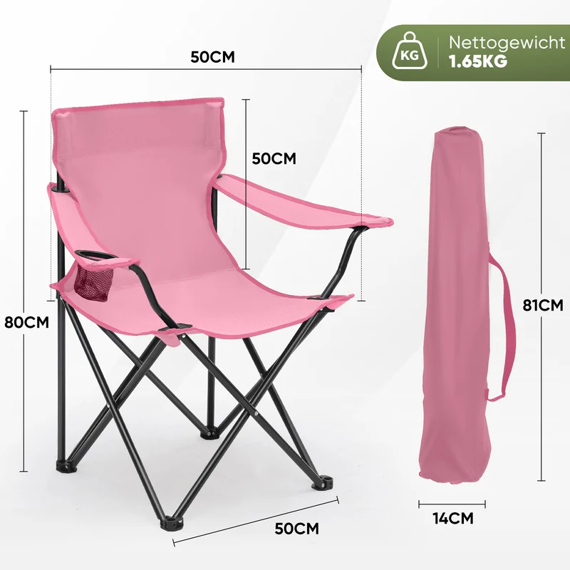 Sunula faltbarer Campingstuhl, ultraleicht, 1,65 kg, mit Getränkehalter, Tragetasche, kompakt klappbar, ideal für Camping, Garten und Ausflüge