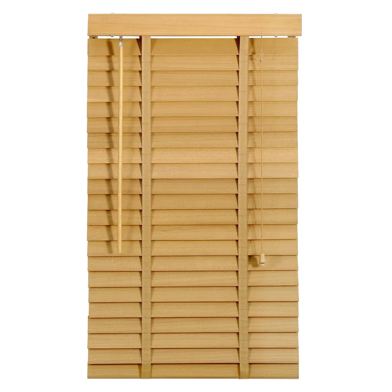 Sekey Jalousie aus Echtholz- Naturholzfarbe - 50 mm Lamellen mit natürlicher Holzoptik