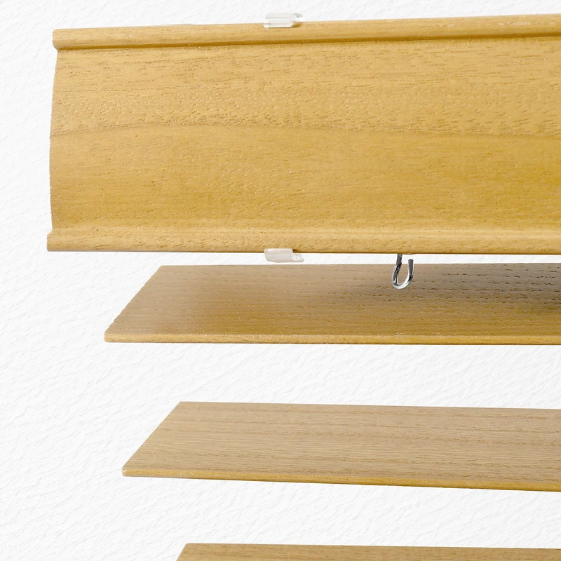 Sekey Jalousie aus Echtholz- Naturholzfarbe - 50 mm Lamellen mit natürlicher Holzoptik