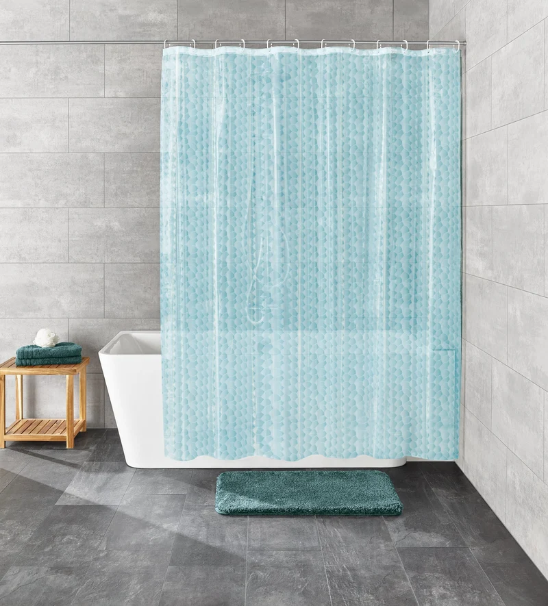 Duschvorhang PEVA SOAPY Wasserblau 180 x 200 cm