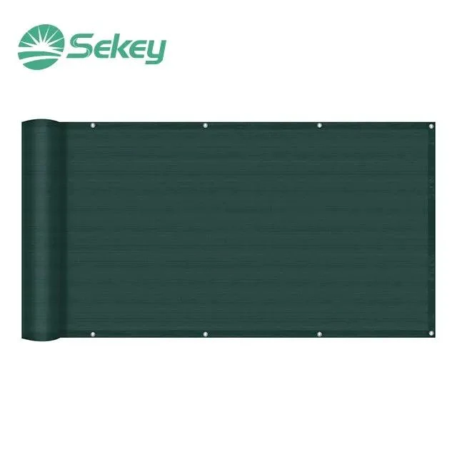Sekey Balkon Sichtschutz aus 220 g/m² HDPE, mit Kordel, Grün