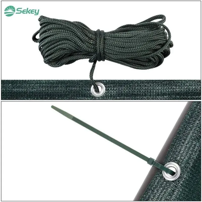 Sekey Balkon Sichtschutz aus 220 g/m² HDPE, mit Kordel, Grün