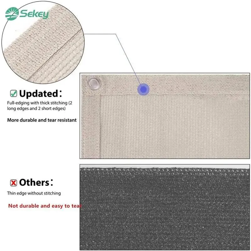 Sekey Balkon Sichtschutz aus 220 g/m² HDPE, Taupe