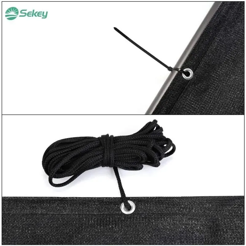 Sekey Balkon Sichtschutz aus 220 g/m² HDPE, Schwarz