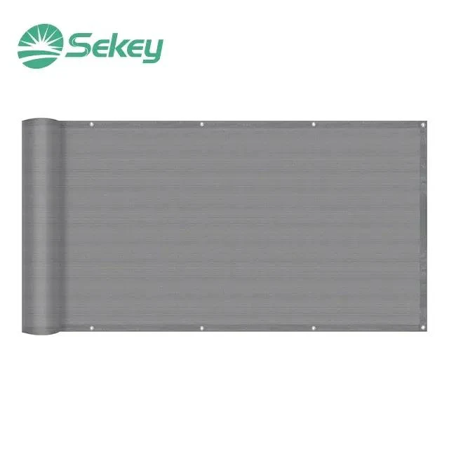 Sekey Balkon Sichtschutz aus 100% Polyester, Hellgrau