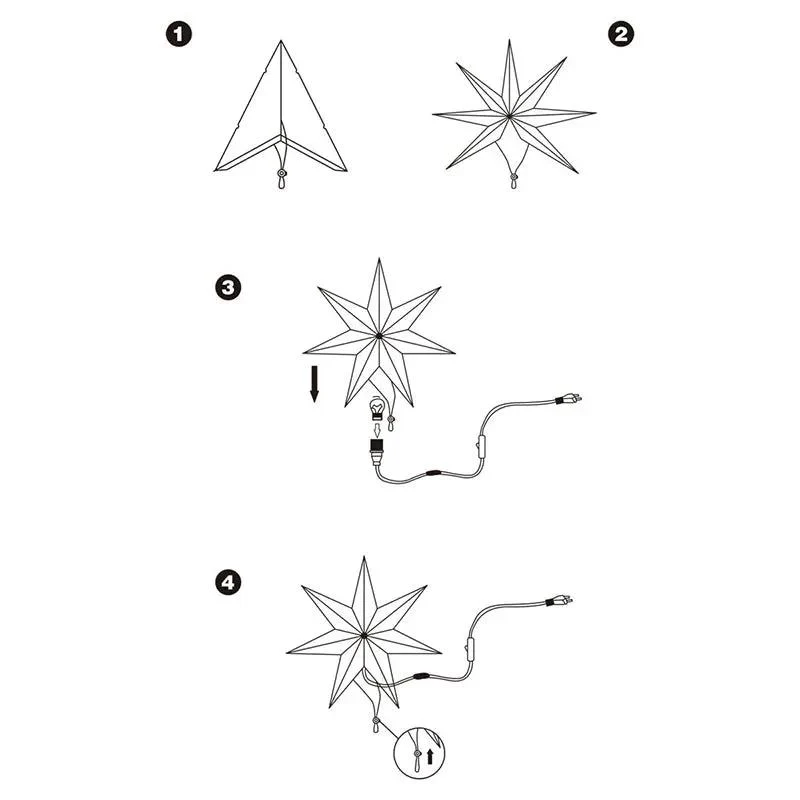 Salcar 55 cm / 75 cm LED Papierstern zum Aufhängen