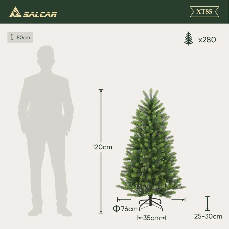 Salcar 180/210/240cm Künstlicher Weihnachtsbaum, Nordmanntanne, mit 762/1080/1576 PE Spitzen
