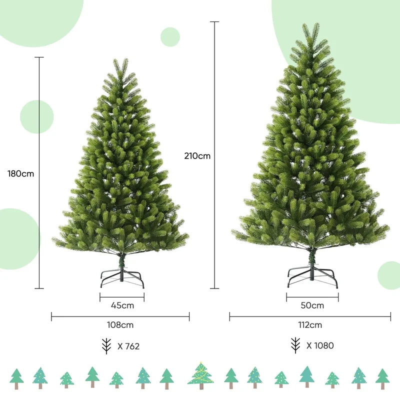 Salcar 180/210/240cm Künstlicher Weihnachtsbaum, Nordmanntanne, mit 762/1080/1576 PE Spitzen