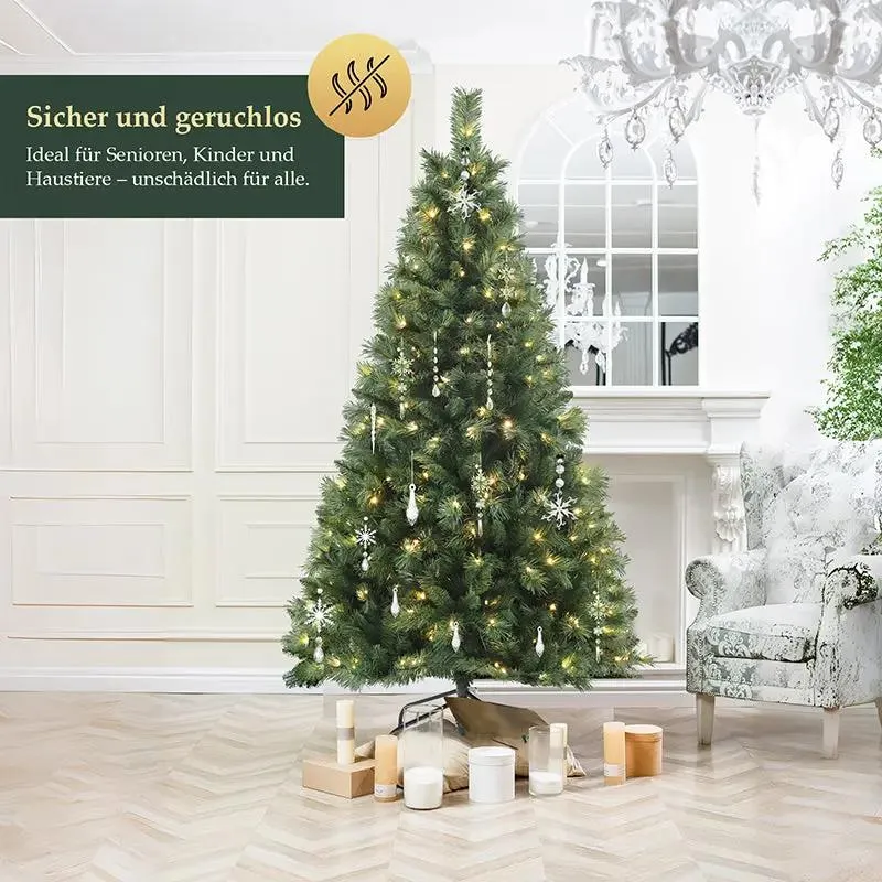 Salcar 120/150/180/210/240cm Künstlicher Weihnachtsbaum mit LED, mit 226/382/580/868/1168 Spitzen und 250/380/450 LEDs
