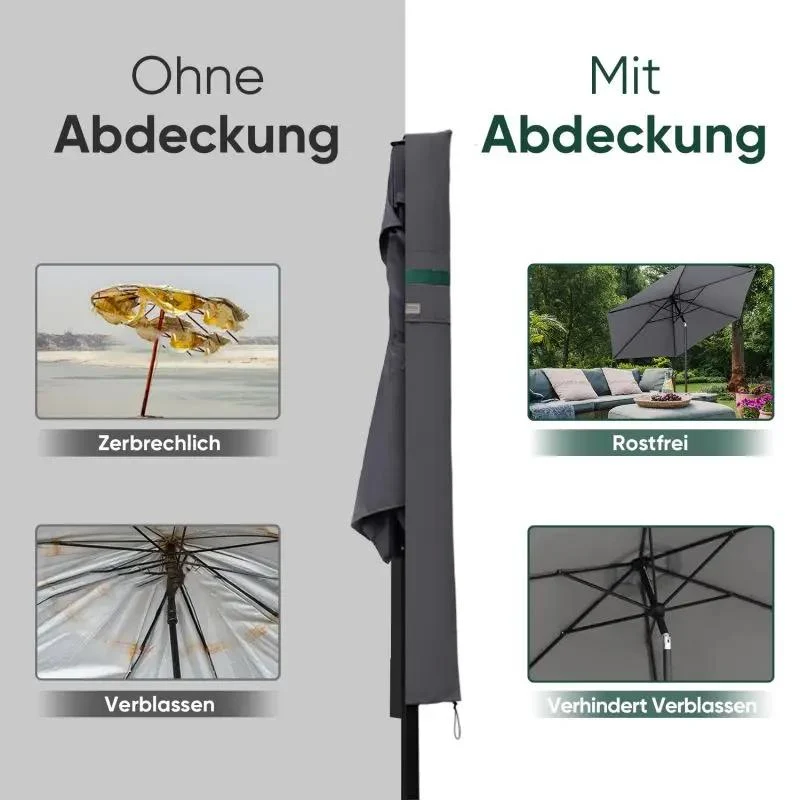 Sekey 175 x 27,5/35,5 cm Schutzhülle für 300 cm Sonnenschirm, aus Polyester-Gewebe