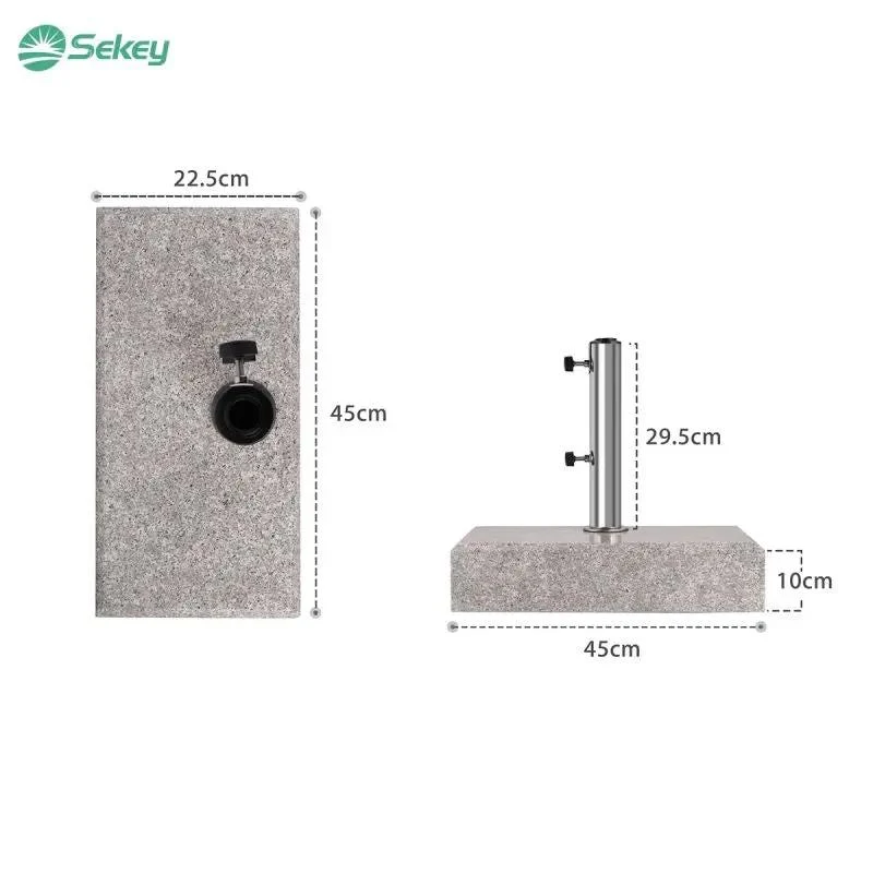 Sekey 25 kg Granit Sonnenschirmständer für Halbrund Sonnenschirm