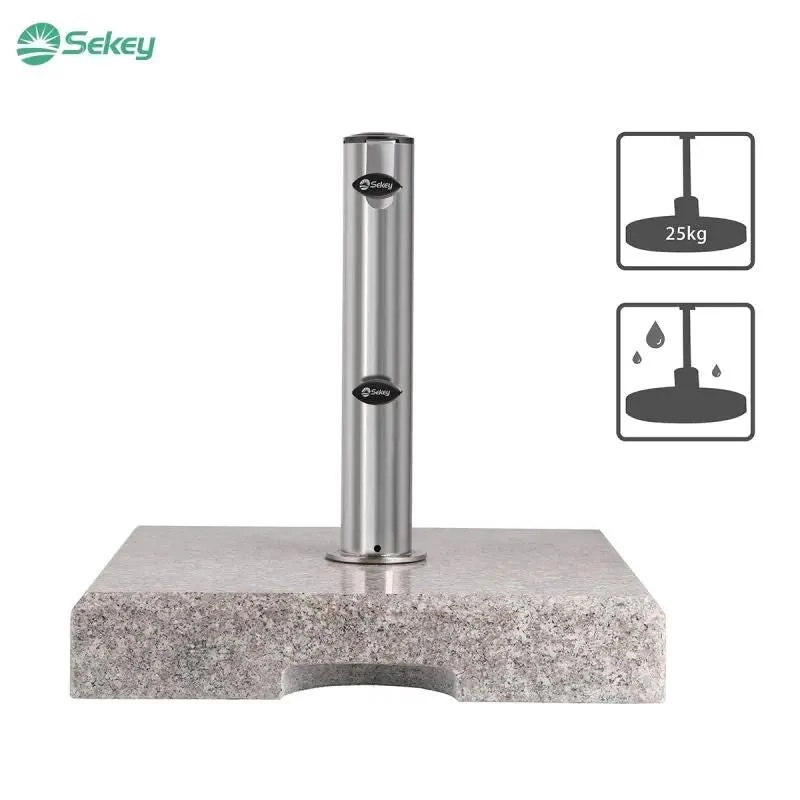 Sekey 25 kg Granit Sonnenschirmständer Eckig, für Schirmstock Ø 22 - 38 mm