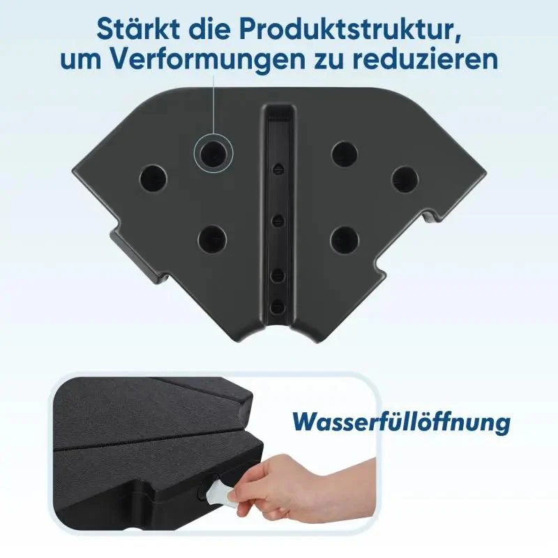 Sekey 4-teilig Schirmgewicht für Ampelschirm, befüllbar bis 78 kg