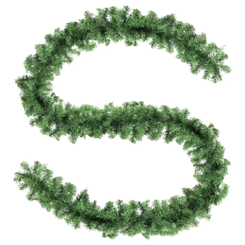 Salcar Weihnachtsgirlande künstlich Grün PVC – 3m/5m/10m, Realistische Tannengirlande für Innen & Außen, Dekoration für Tür, Kamin & Weihnachtsbaum