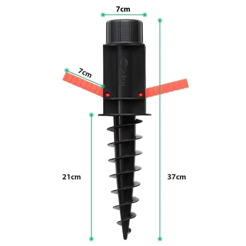 Sekey 22 mm - 32 mm Bodenhülse für Sonnenschirm, mit klappbaren Griffen und Aufhängehaken