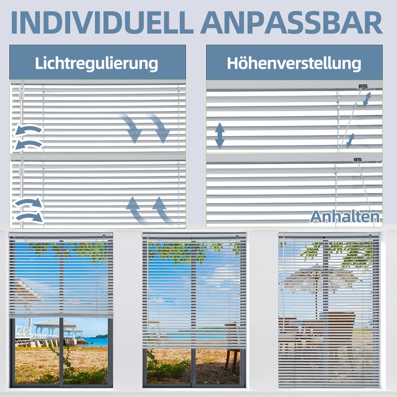Sekey Aluminium-Jalousie ohne Bohren, 25mm Alu-Lamellen, Silber
