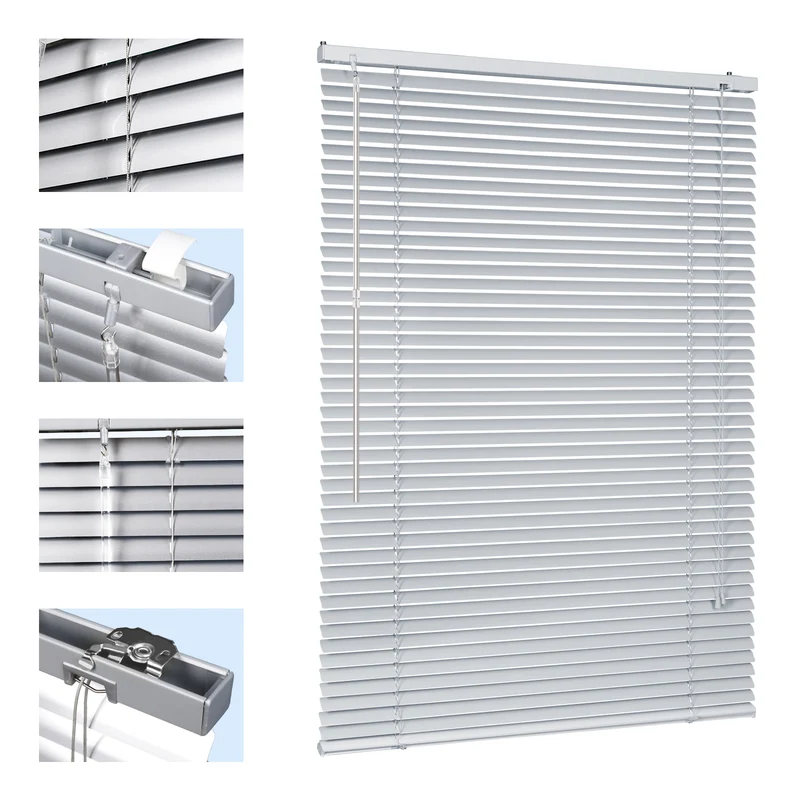 Sekey Aluminium-Jalousie ohne Bohren, 25mm Alu-Lamellen, Silber