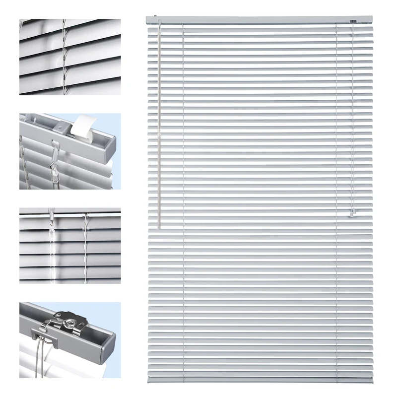 Sekey Aluminium-Jalousie ohne Bohren, 25mm Alu-Lamellen, Silber