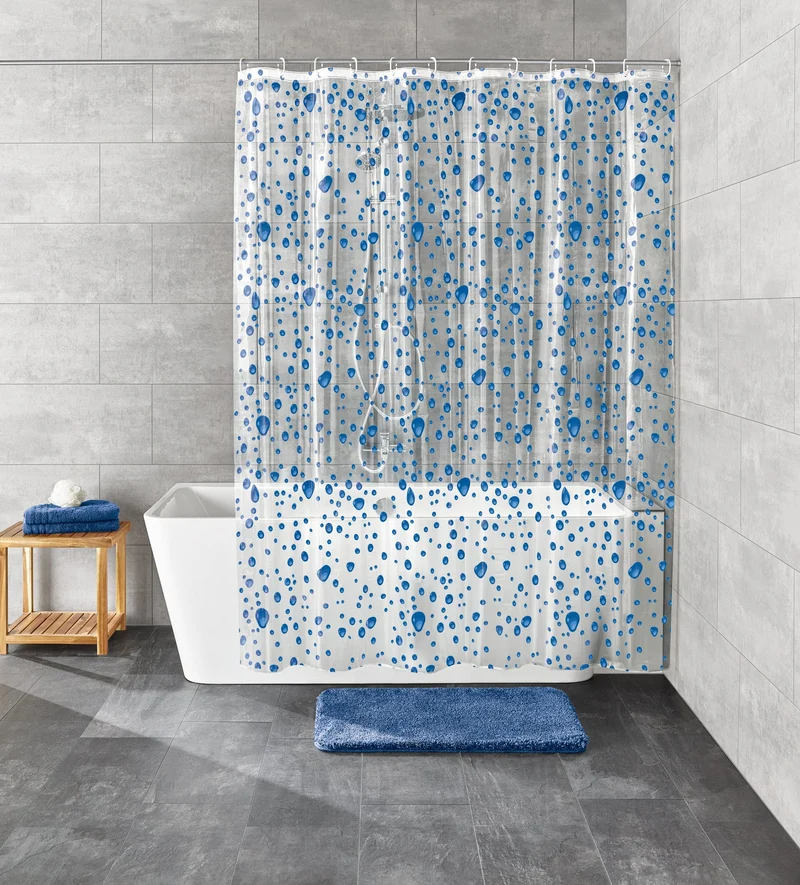 Duschvorhang PEVA BUBBLE Marineblau 180 x 200 cm