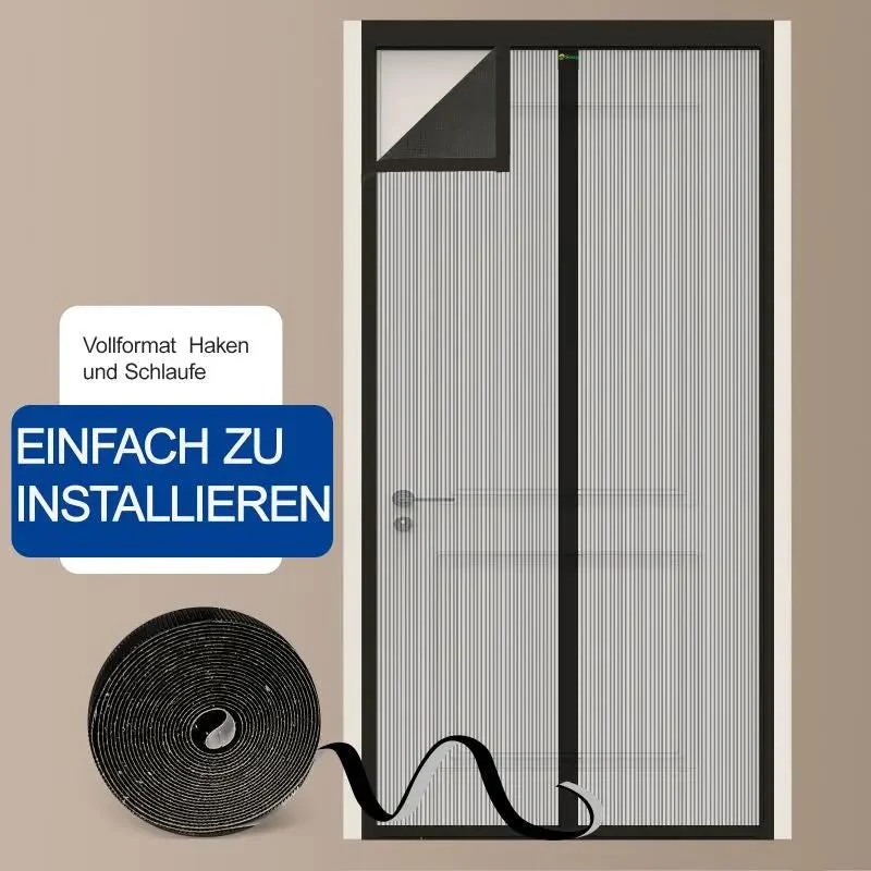 Sekey Kratzfest Magnet Fliegengitter Tür aus Polyester, Schwarz